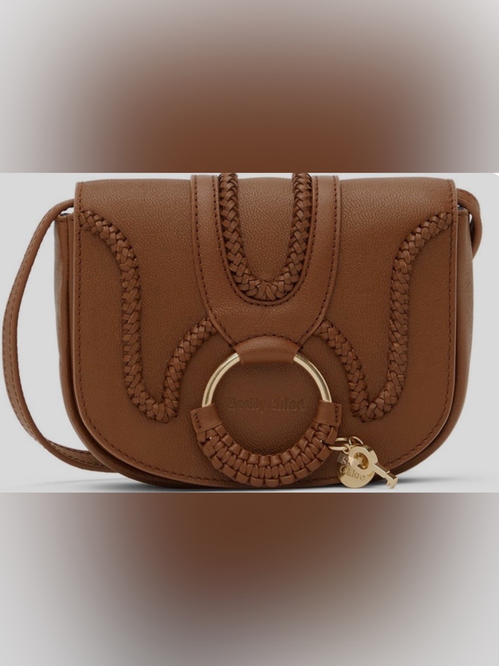 See By Chloe Brown Mini Hana Crossbody Bag with Gold Hardware